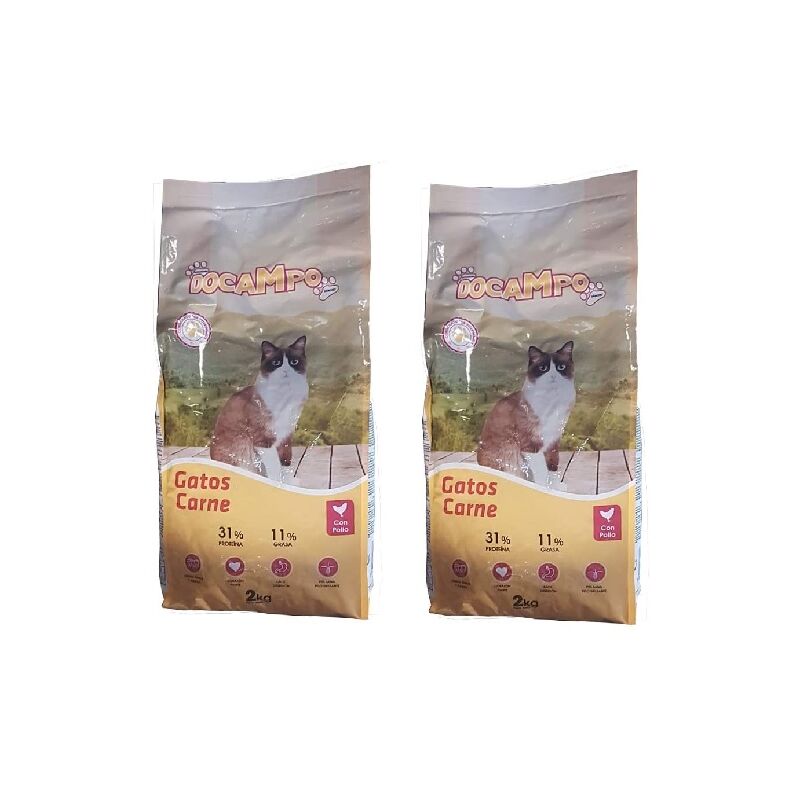 

Pack 2 Sacos de pienso (2 Kg/U) Comida para Gatos Sabor Carne (B015YE9H50) - Docampo