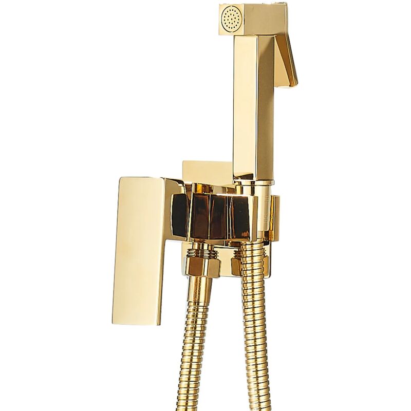 Douchette wc Encastré, Douche Eau Chaude et Froide pour Bidet pour l'hygiène Personnelle le Nettoyage des Toilettes doré - Onyzpily