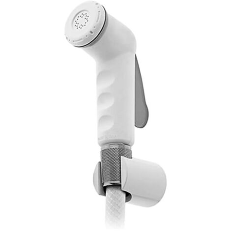 Doccetta igienica bianca con flessibile 120 cm completa di supporto e tasselli