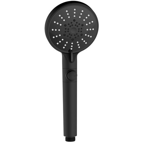 Doccetta nera con pulsante getto stop e 5 getti - Serie Zeus