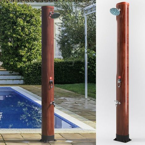 Colonna Doccia Per Esterno Piscina.Doccia A Energia Solare Per Esterni Giardino Piscina Serbatoio Da 37 Lt Marrone 4251421914803