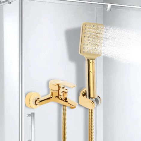 Doccia a mano casa, decorazione bagno, estate