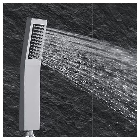 Doccia a mano moderna Soffione doccia a cascata ad alta pressione Soffione doccia anticalcare Ugelli a risparmio idrico Soffione doccia rettangolare in ottone cromato