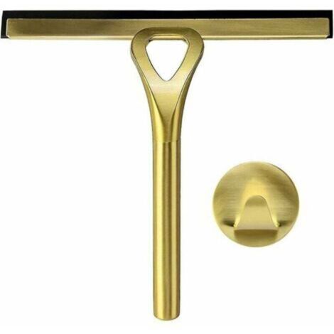 Doccia color oro con gancio, raschietto in acciaio inossidabile per uso domestico, detergente per tergivetro per specchio da bagno e cucina