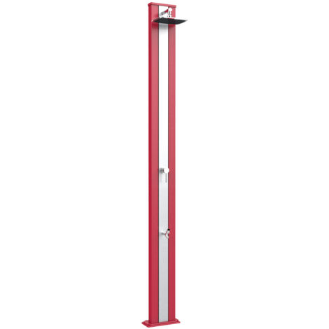 Doccia da Esterno Giardino Miscelatore e Lavapiedi Arkema Spring S Fascia Inox Cherry