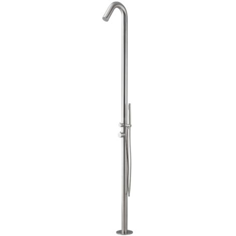 Doccia da esterno modello leccio inox spazzolato acqua calda fredda piscine