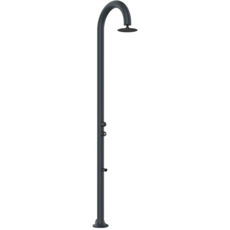 Doccia da Giardino ad Acqua Fredda in Alluminio Temporizzata con Lavapiedi Sined Luna Timer P Grigio