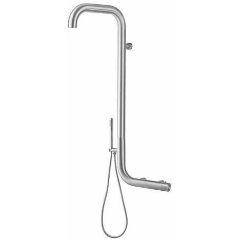 Doccia da Giardino da Parete Doppio Miscelatore con Doccetta Sined  Arborea Inox