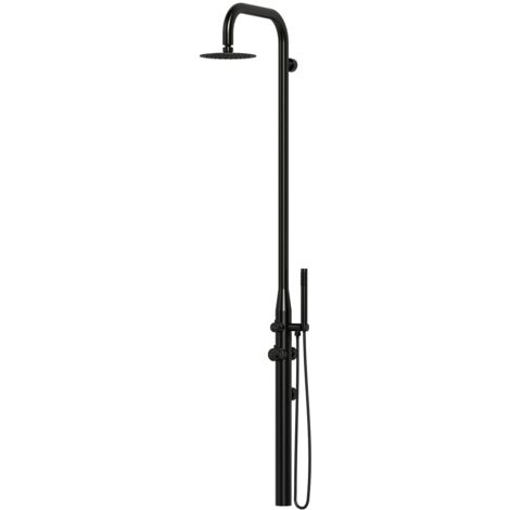 Doccia da Giardino in Acciaio Inox Installazione a Parete Sined Pula Nero
