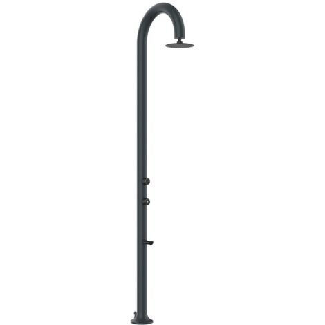 Doccia da Giardino in Alluminio con Soffione e Lavapiedi Sined Luna Alu Grigio