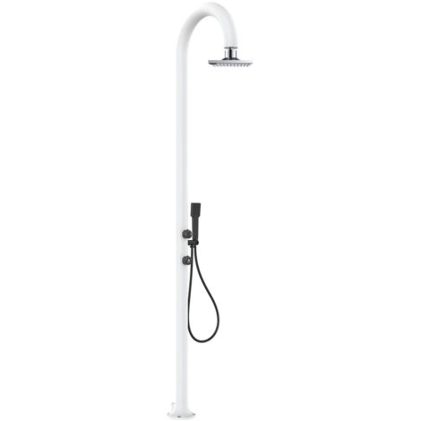 Doccia da Giardino in Alluminio Soffione I-switch Quadrato con Termometro LCD Sined Luna Alu D Bianco