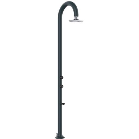 Doccia da Giardino in Alluminio Soffione I-switch Quadrato con Termometro LCD Sined Luna Alu Grigio