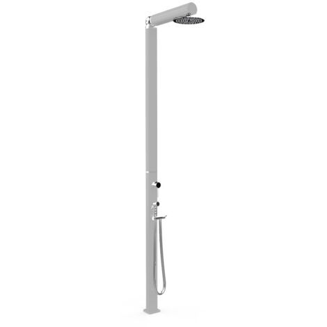 Doccia da Giardino Miscelatore Soffione e Doccetta Mobile Quick Bianco Lucido