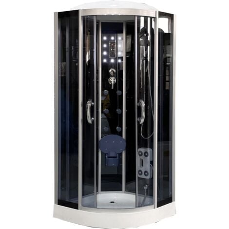 doccia idromassaggio decor bagno "vesta" con sedile 90x90x215 cm