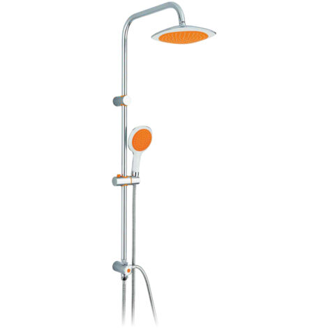 Doccia mix flower arancio saliscendi cromato diam.20 doccetta diam.12 lunghezza110cm