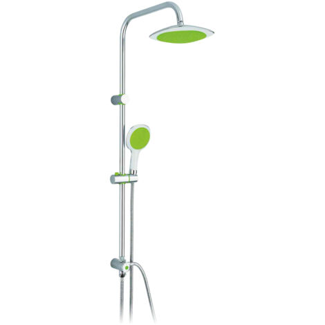 Doccia mix flower verde saliscendi cromato Ø20 doccetta Ø12 110cm