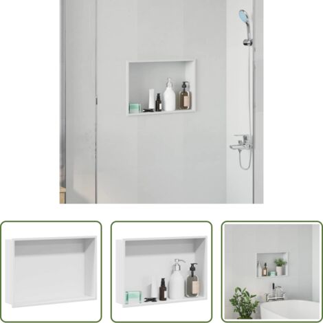 Doccia -  Nicchia per doccia Bianco 45 x 30 x 9,5 cm Acciaio inossidabile