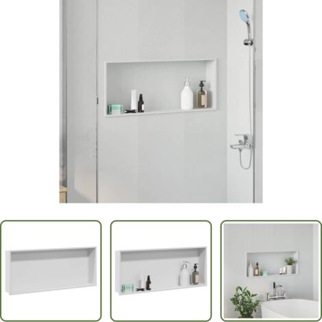 Doccia -  Nicchia per doccia Bianco 75 x 30 x 9,5 cm Acciaio inossidabile