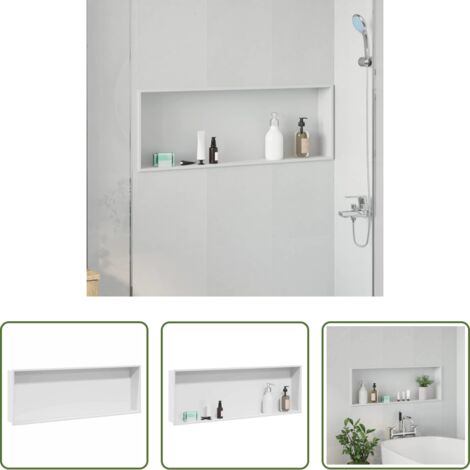 Doccia -  Nicchia per doccia Bianco 90 x 30 x 9,5 cm Acciaio inossidabile