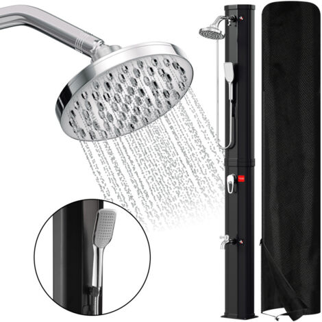 Doccia solare 60L con copertura protettiva, con doccetta, in nero Doccia estiva Doccia da giardino Doccia da esterno Doccia da piscina