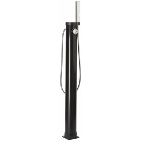 Doccia solare 9 lt con sifone flessibile colorazione nera per piscina e giardino