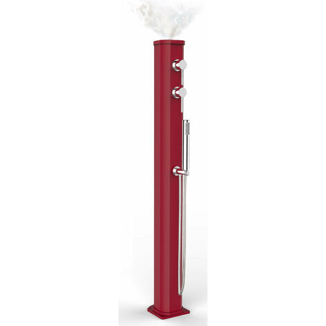 Doccia Solare da Esterno con Nebulizzatore Miscelatore e Doccetta Mobile Arkema Jolly Go Cherry