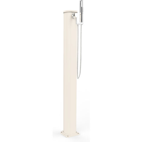Doccia solare da esterno giardino 20l miscelatore e doccetta mobile arkema jolly go bianco crema