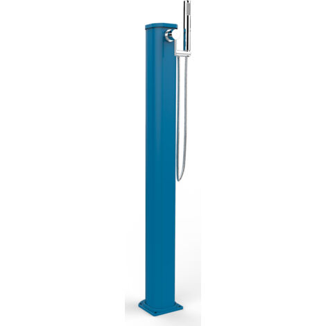 Doccia solare da esterno giardino 20l miscelatore e doccetta mobile arkema jolly go blu