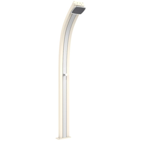 Doccia solare da esterno giardino 30l miscelatore arkema spring fascia inox bianco crema