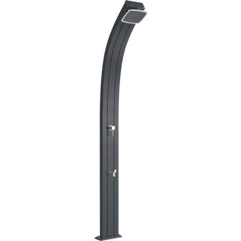 Doccia Solare da Esterno Giardino 30L Miscelatore e Lavapiedi Arkema Spring Grigio Antracite