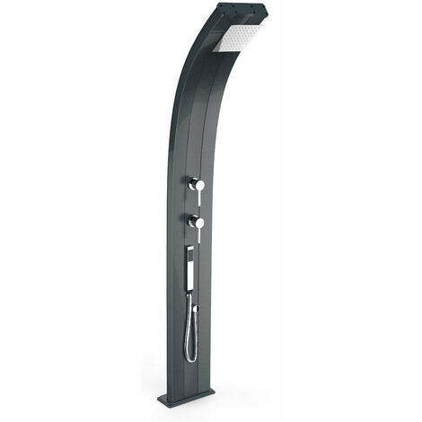 Doccia Solare da Esterno Giardino 40L Miscelatore e Doccetta Mobile Arkema Dada Grigio Antracite