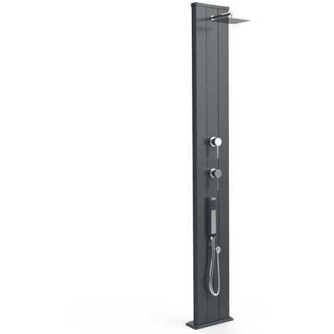 Doccia Solare da Esterno Giardino 40L Miscelatore e Doccetta Mobile Arkema Dada S Grigio Antracite