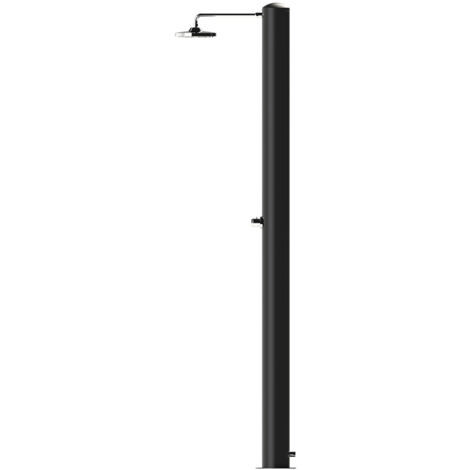 Doccia Solare da Giardino 28 L Soffione Eco Rain e Miscelatore Temporizzato Tevere TN Nero Opaco