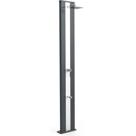 Doccia solare da giardino 40l miscelatore e lavapiedi arkema dada s grigio antracite inox