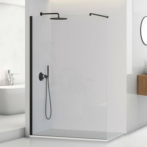 Barra universale per Walk-In porta sapone e asciugamani 120 cm nero  riducibile