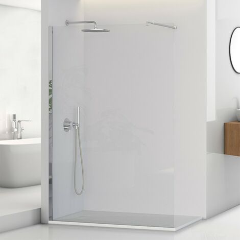 Doccia Walk-In 140 cm trasparente 8 mm profilo cromo H 200 cm Tay