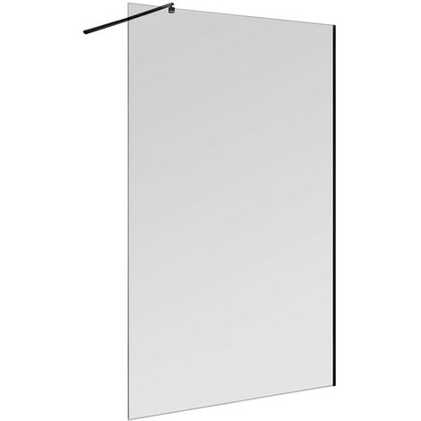 Doccia Walk-In 170 cm trasparente 6 mm profilo nero opaco H 200 cm Klug