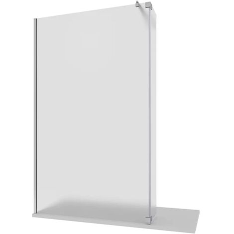 Doccia Walk-in 80cm + Anta Girevole Paraschizzi 30cm Vetro 8mm Opaco con Trattamento Anticalcare Profili in Alluminio Cromato h200 - Reversibile Mod. Keros