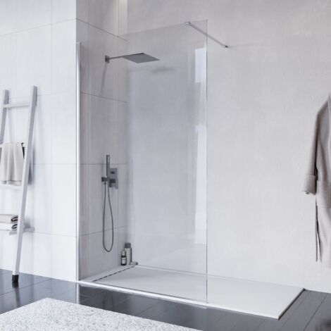 Doccia walk-in 90 cm h200 vetro 8mm anticalcare trasparente iside, misura 90