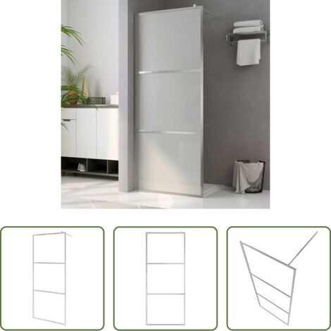 Doccia walk-in -  Parete per Doccia Walk-in in Vetro Smerigliato ESG 115x195 cm