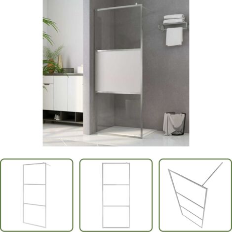 Doccia walk-in -  Parete per Doccia Walk-in Vetro Semi Smerigliato ESG 100x195 cm