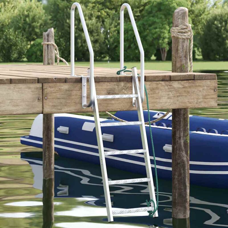 5-step Dock Ladder Silver 58 X 77 X 191 Cm Aluminium Vidaxl
