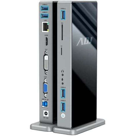DOCKING STATION 15IN1 USB3.0 YORK HDMI+DVI+VGA+LAN+5USB+SD/TF+3.5MM