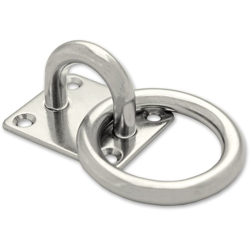 Image of Gmar69 platino quadrata con anello mobile – Acciaio Inossidabile – Diametro Cablato 10 mm – Diametro interno anello 50 mm – Diametro platino 50 x 60