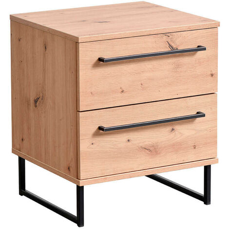 DODO - comodino moderno 2 cassetti colore rovere