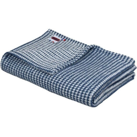 DODO Coton Caresse Plaid Marine Doux et Élégant