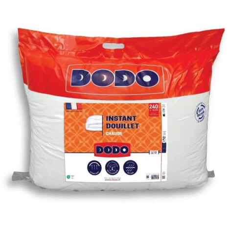 Dodo – Couette blanche 220 x 240 cm – Garnissage VOLUPT'AIR 300g/m² – Enveloppe 100% polyester – Lavable à 40°C