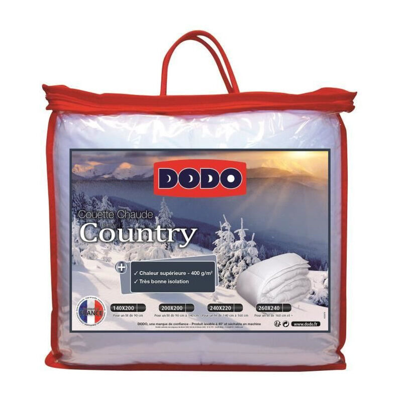 Couette chaude blanche Country 240 x 260 cm - 400 g/m²