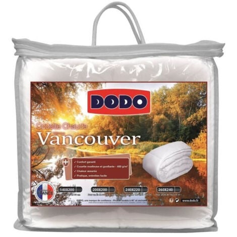 DODO Couette chaude 400gr/m2 VANCOUVER 200x200 cm blanc