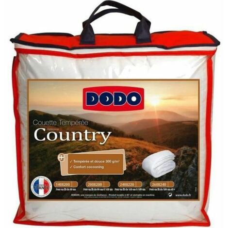 DODO Couette temperee Country - 240 x 260 cm - Blanc